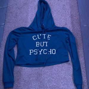 Cute But Psycho Cropped Hoodie
